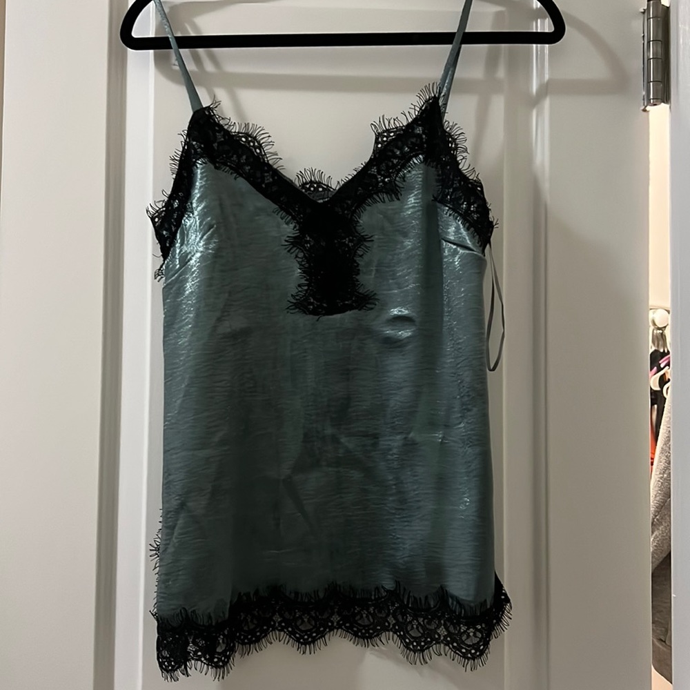 Blue silk cami top